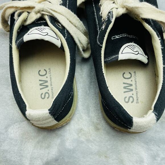 SWC Stepney Workers Club Dellow Sneakers Mens 38/US M5/W7 Black Canvas Gum Sole - Picture 5 of 10